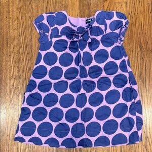 Mini Boden Purple Dress with Polka Dots - Girls 5 - 6 years